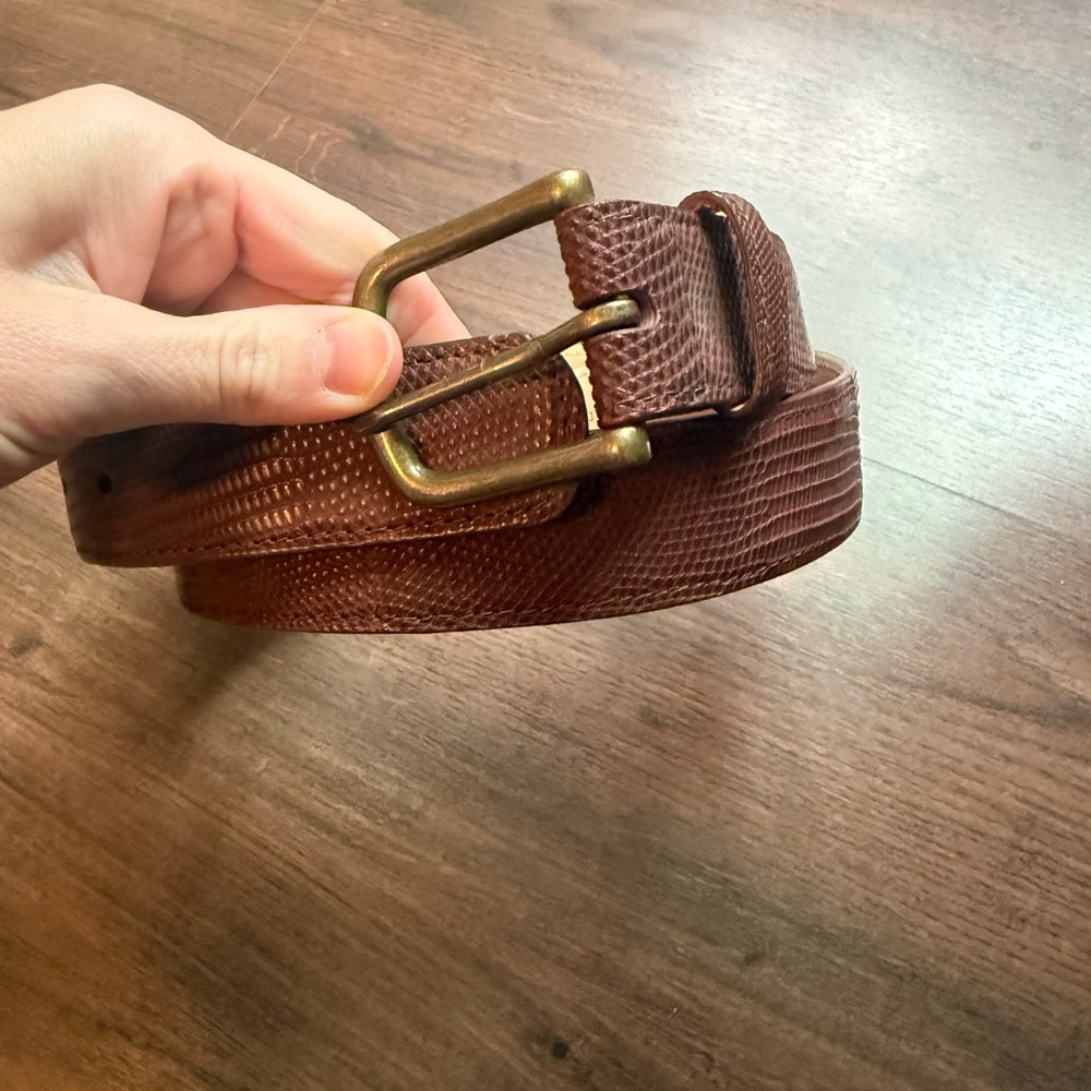 Tecovas Hazelnut Lizard Leather Belt Matching “The Nash”